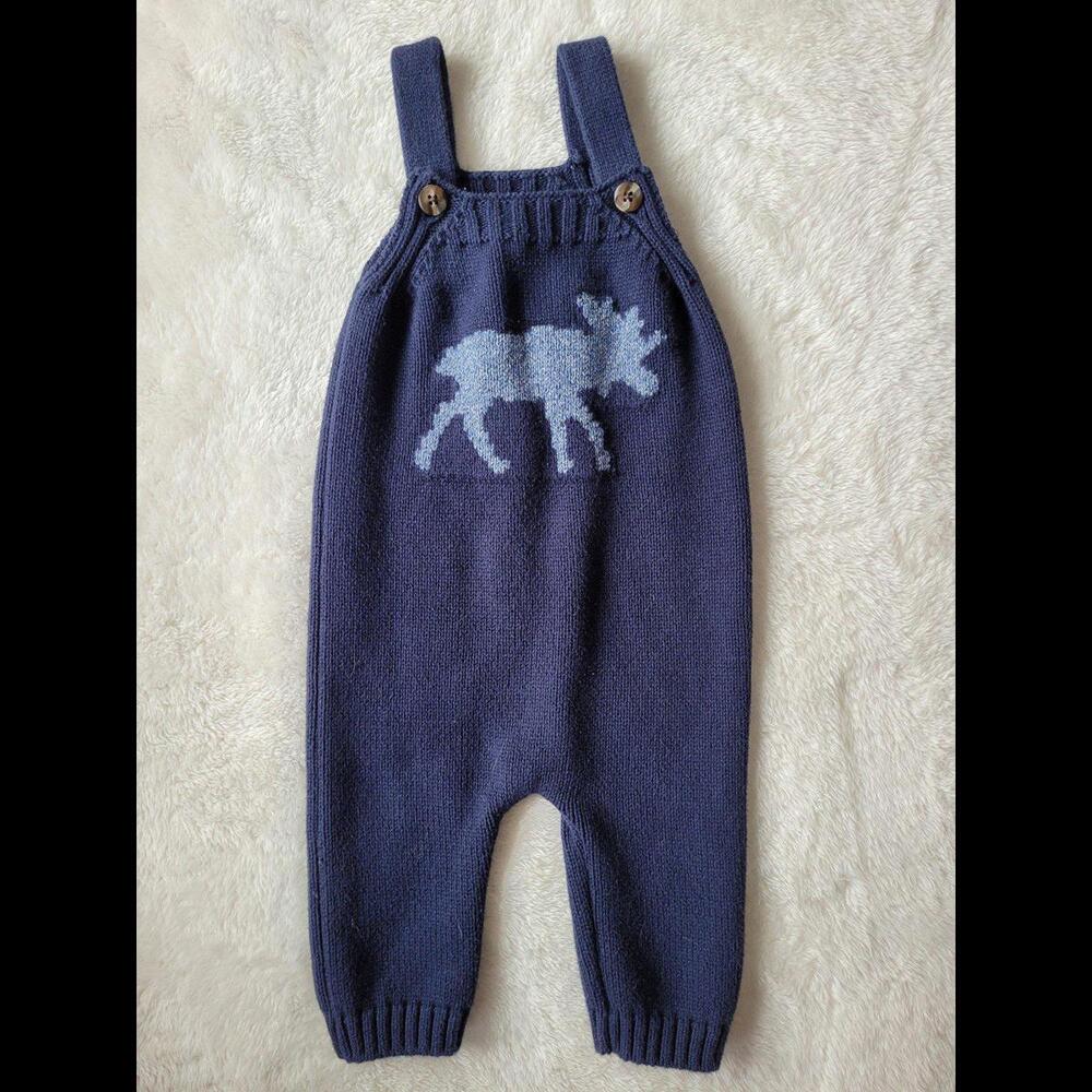 Hanna Andersson Knit Moose Overalls